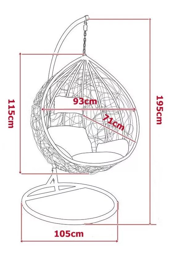 Подвесное кресло своими руками схемы Схема подвесного кресла
