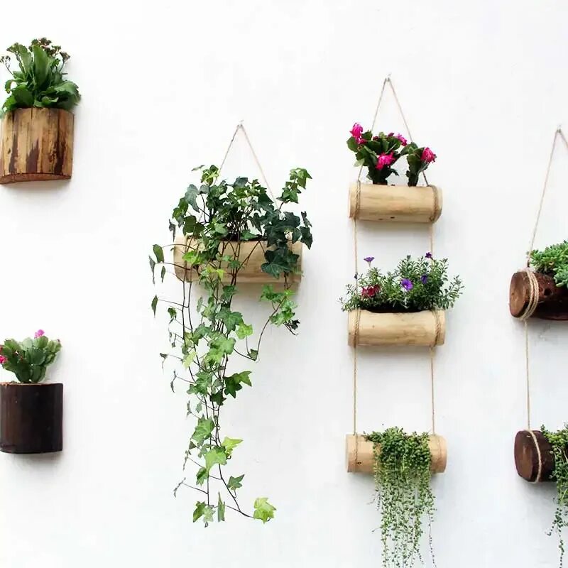 Подвесной декор на стену Creativity of wall decoration hanging parts of log wall hanging flower pot hangi