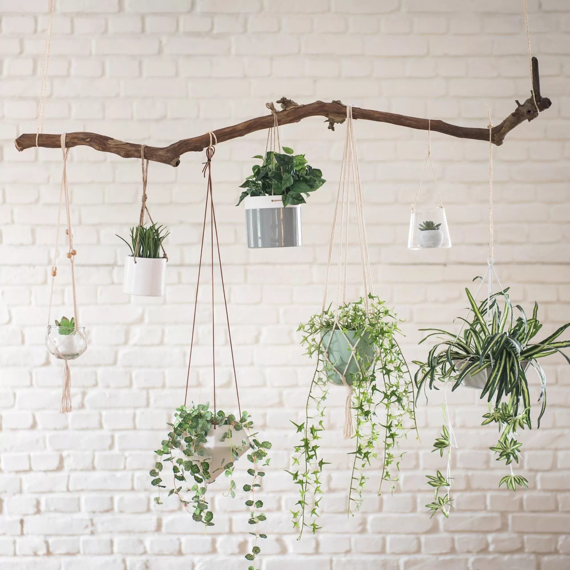 Подвесной декор на стену Cache-pots Maisons du Monde Deco plantes, Pots de fleurs suspendus, Decoration p