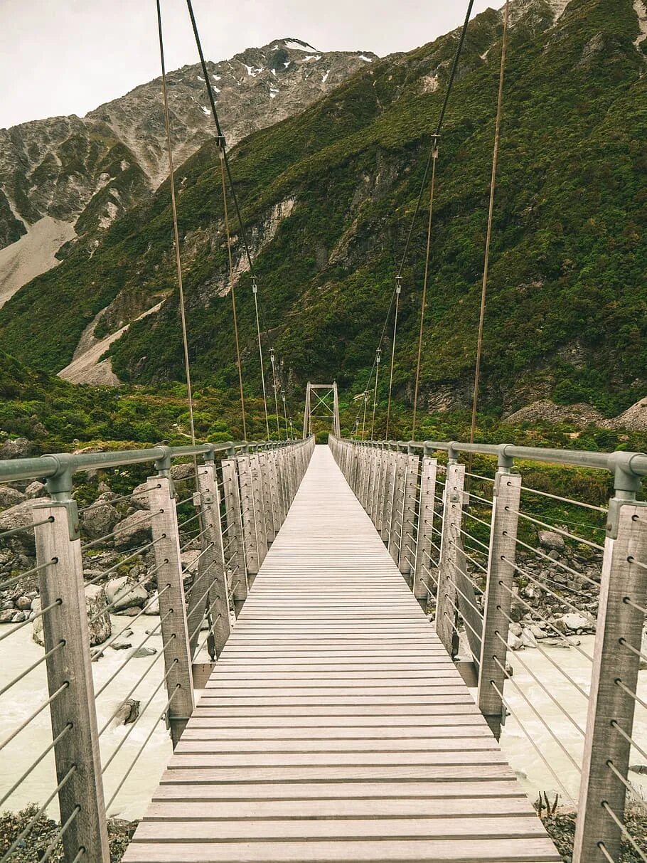 Подвесной мост фото HD wallpaper: bridge, building, boardwalk, suspension bridge, path, nz, nature W