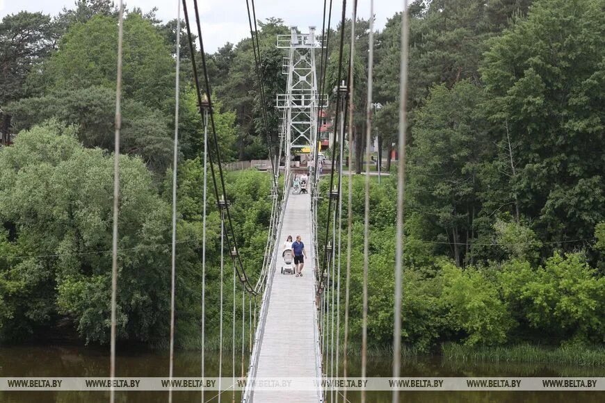 Подвесной мост гродненская область мосты фото ФОТОФАКТ: Cамый длинный в Беларуси пешеходный подвесной мост