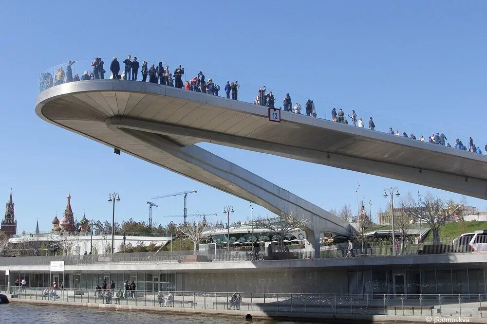 Подвесной мост москва зарядье фото Уникальный "парящий" мост По России с Позитивом Дзен