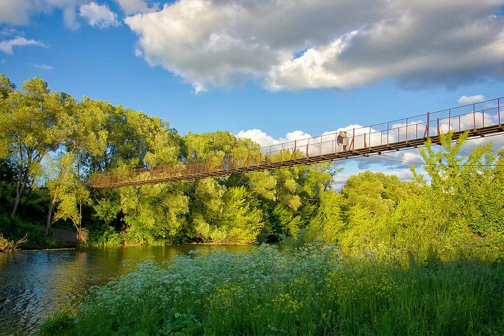 Подвесной мост река дон фото Suspension Bridge, landmark, attraction, Lipetsk Region, Lebedyanskiy rayon - Ya