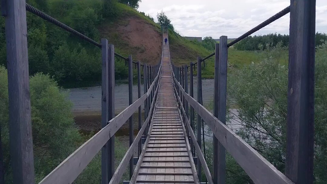 Подвесной мост в велижском районе фото Подвесной мост в Верхней Тойме. Автотуризм с детьми Дзен