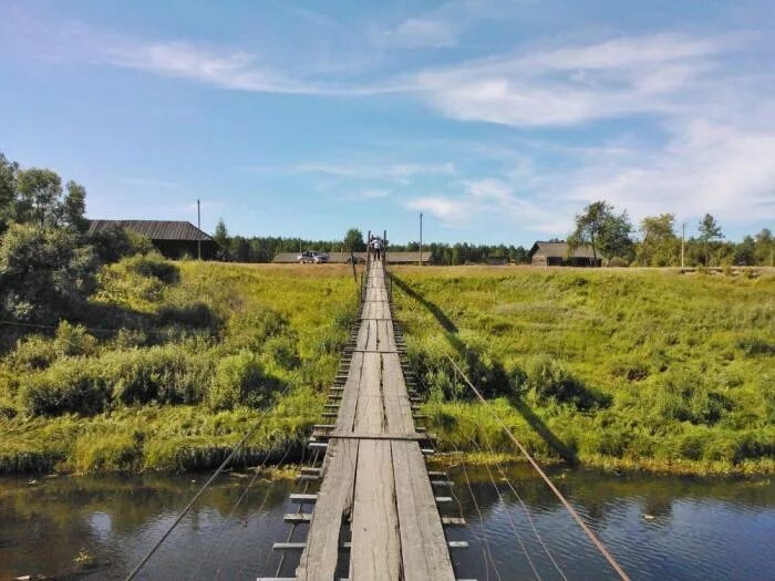 Подвесной мост в велижском районе фото Подвесной мост через Межу