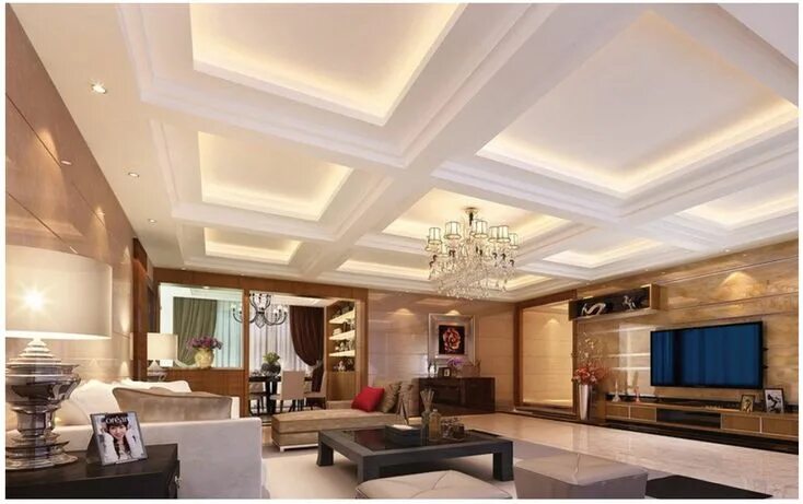 Подвесной потолок дизайн фото WHITE COFFER CEILING WITH COVE LIGHTING Ceiling design, Ceiling light design, Co