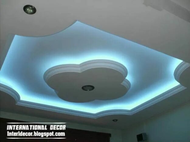 Подвесной потолок фото цена Gypsum ceilings designs with blue ceiling lighting ideas Gypsum ceiling design, 