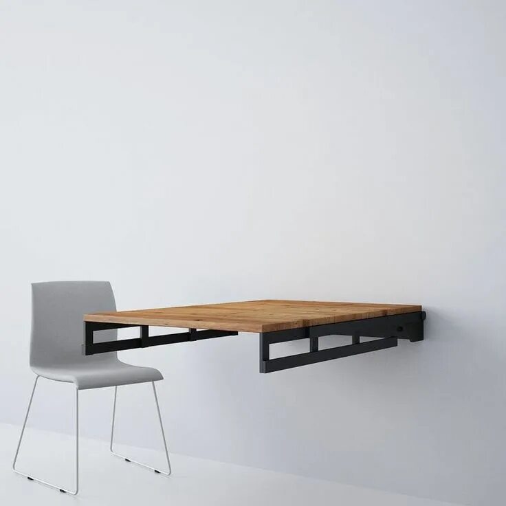 Подвесной стол в стиле лофт This Transforming Dining Table Becomes a Shelf in a Jiffy Storage furniture livi