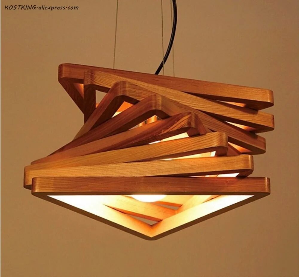 Подвесной светильник из дерева своими руками Nordic LED wood pendant lamp restaurant cafe bar solid wood living room Chandeli