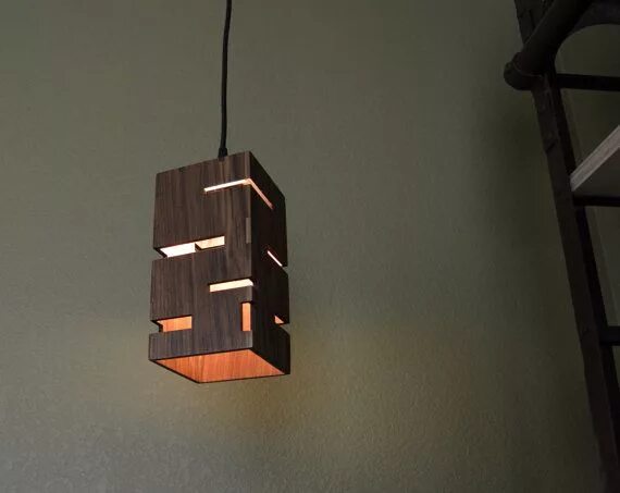 Подвесной светильник из дерева своими руками Geometric Wooden Pendant Light - Etsy Suspension en bois, Lampe bois, Lampe desi