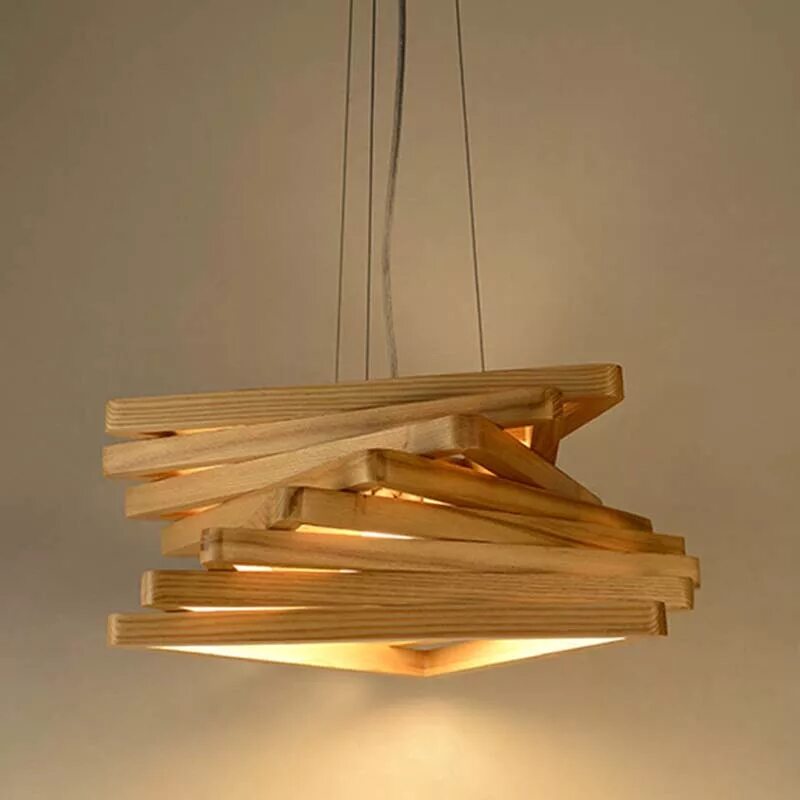 Подвесной светильник из дерева своими руками Creative Modern Lamps Pendant Lights Wood Lamp Restaurant Bar Coffee Dining Room