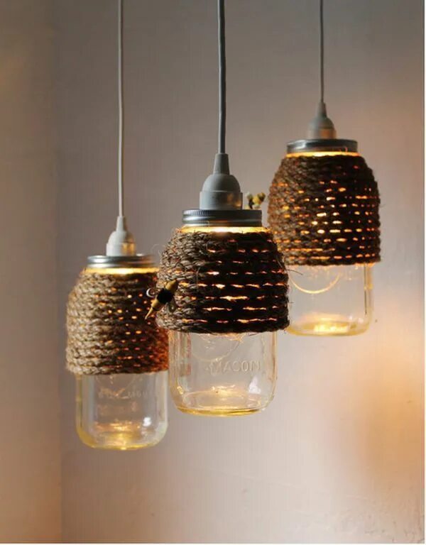 Подвесной светильник своими руками Kreative diy Lichter aus Gläsern Mason jar light fixture, Mason jar pendant ligh