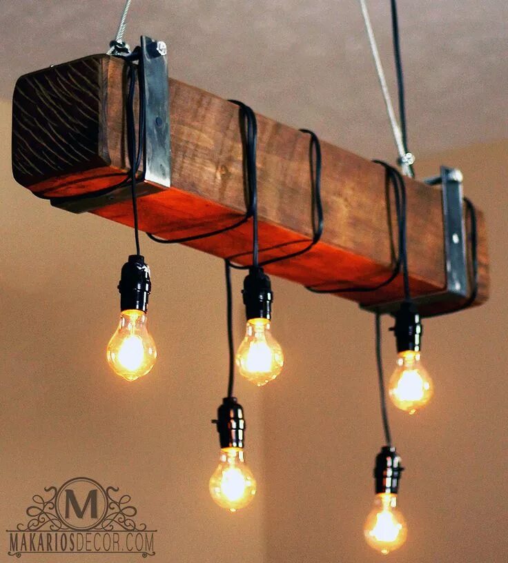 Подвесной светильник своими руками Makarios Decor Rustic Beam Chandelier, Barn Beam Light Rustic chandelier, Rustic