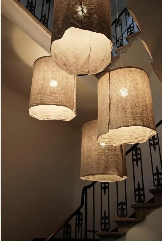 Подвесной светильник своими руками DIY Rustic Linen Lampshades Linen lampshades, Lamp shade crafts, Diy light fixtu