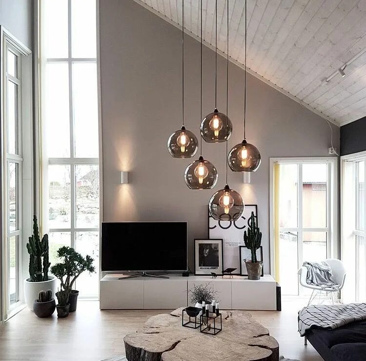 Подвесной светильник в интерьере фото Design by us - Lamper Living room decor modern, Scandinavian design living room,