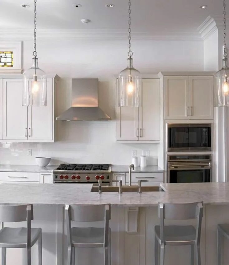 Подвесной светильник в интерьере кухни Chrome Pendant Lighting Kitchen #chromependantlightingkitchen Check more at http