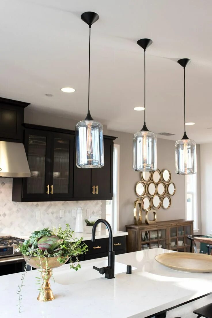 Подвесной светильник в интерьере кухни images of great room and dining room lighting - Google Search Modern kitchen lig