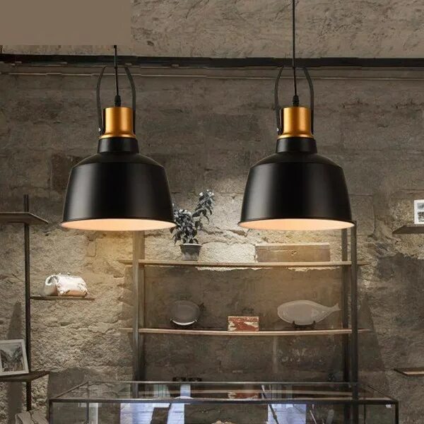 Подвесной светильник в стиле лофт Luxury warehouse 1 pcs Black iron pendant lights for Cafe Pizza shop Bar E27 met