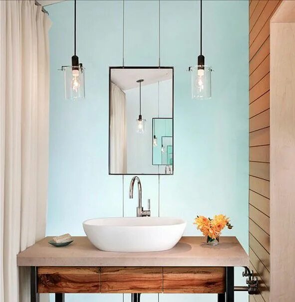 Подвесной светильник в ванную в интерьере Bathroom Decorating Ideas : Axor Citterio Freshome.com Salle de bains moderne, D