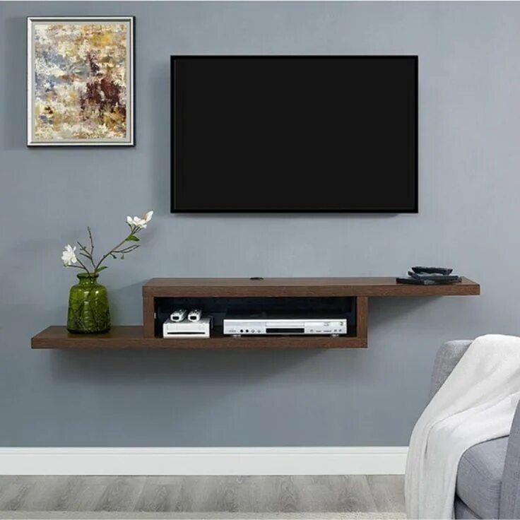 Подвесной телевизор фото Hayneedle - Walmart.com Living room tv wall, Tv wall shelves, Living room tv