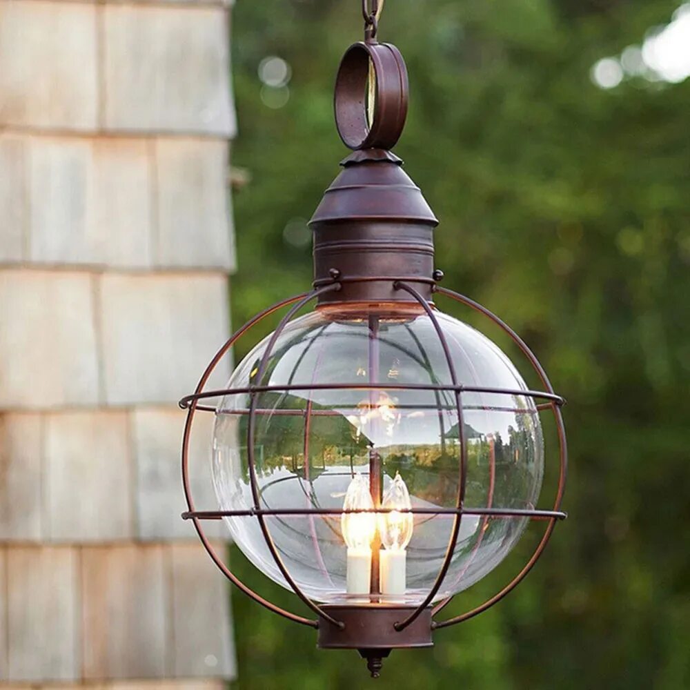 Подвесной уличный светильник своими руками Iron Industrial Loft Outdoor Pendant Lamp Globe Multipurpose Hanging Lights For 