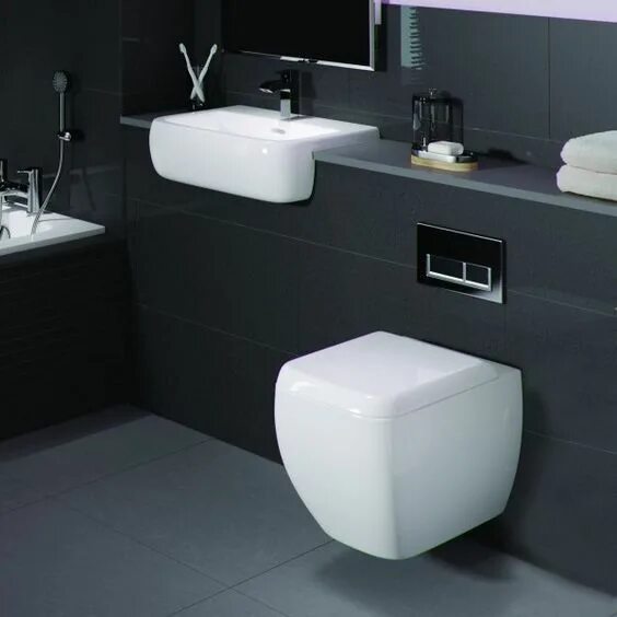 Подвесной унитаз в интерьере ванной 25 Toilet Types & Options for Your Bathroom (Extensive Buying Guide) Floating to