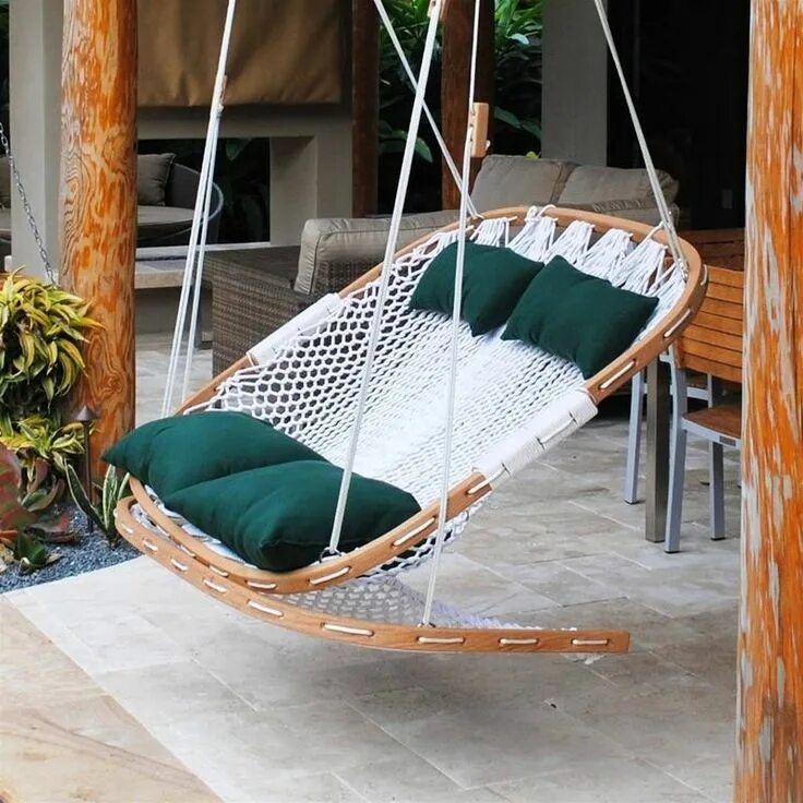 Подвесные качели для дачи своими руками Outsunny Garden 4Seater Swing Chair & Bed / Swing Hammock with Mesh Side Walls B