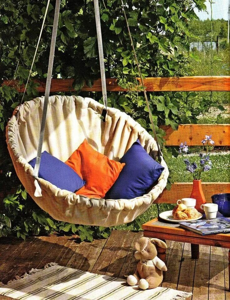 Подвесные качели для дачи своими руками Summer Splendor Basket Swing Diy hammock, Diy hanging chair, Diy garden furnitur