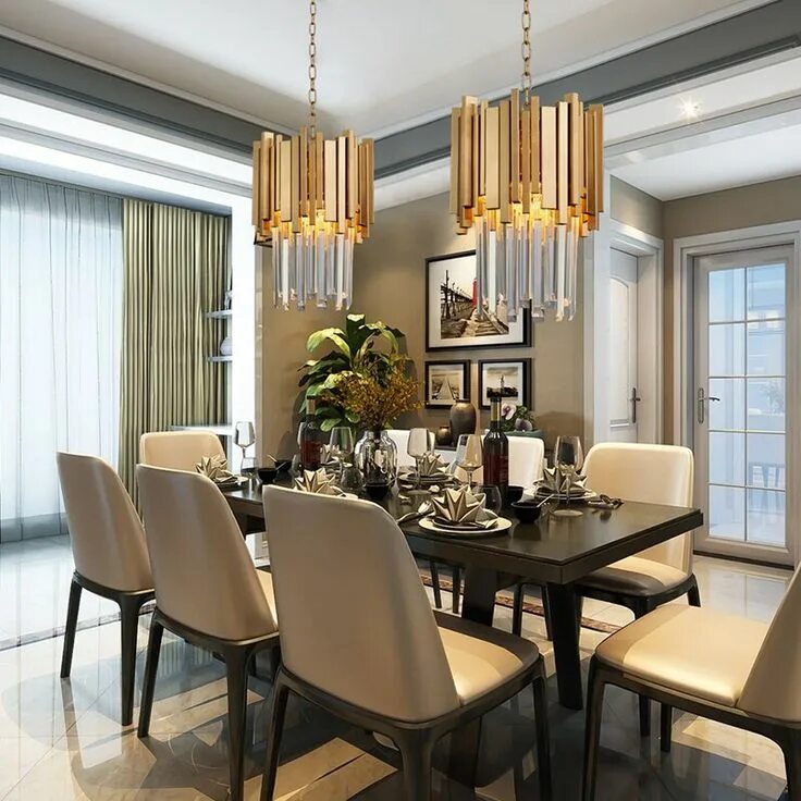 Подвесные люстры в интерьере Modern Gold Stainless steel Crystal Chandelier small Round light suspension lamp