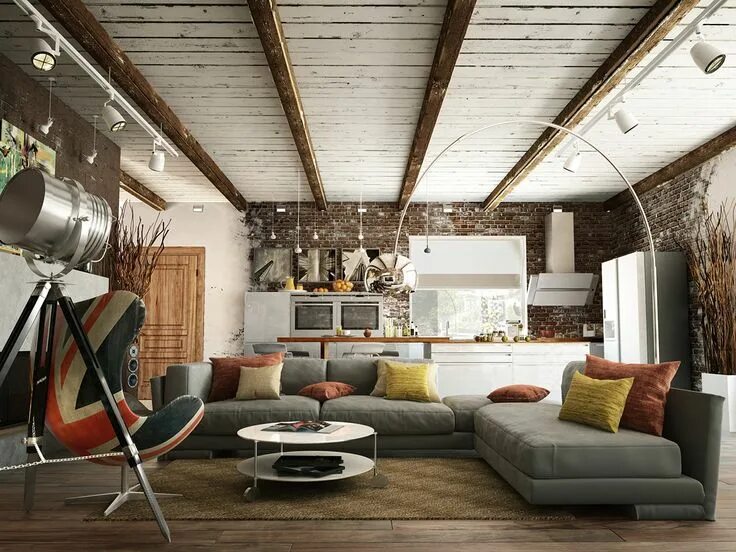 Подвесные потолки лофт стиль Un loft baroque et bohème Loft interior design, Living room loft, Modern scandin