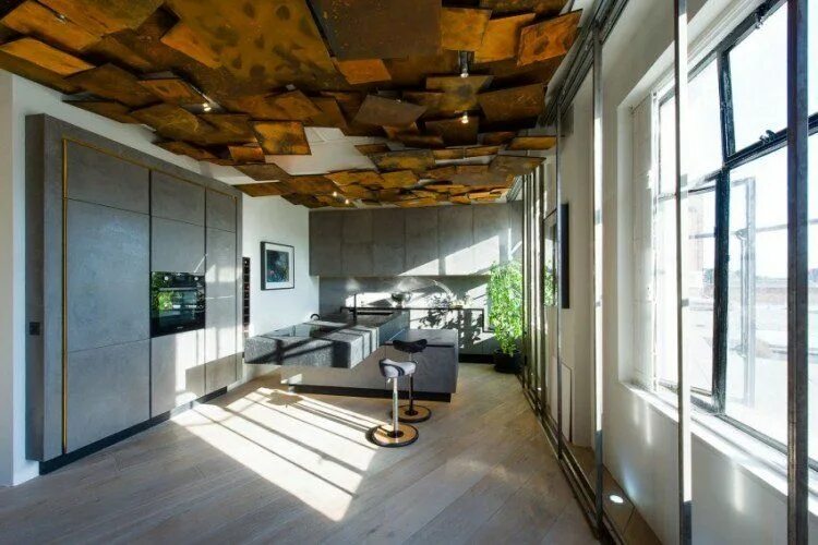 Подвесные потолки лофт стиль Plafond design: 90 idées merveilleuses pour votre intérieur! Industrial loft des