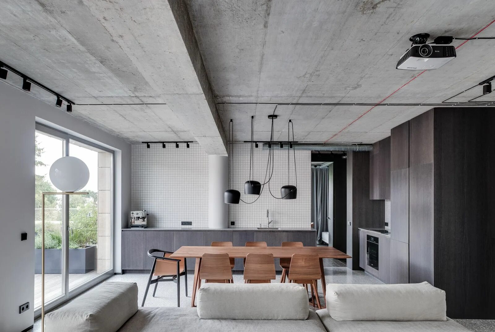 Подвесные потолки лофт стиль Apartment in Vilnius in 2023 Concrete interiors, Interior design, Loft design