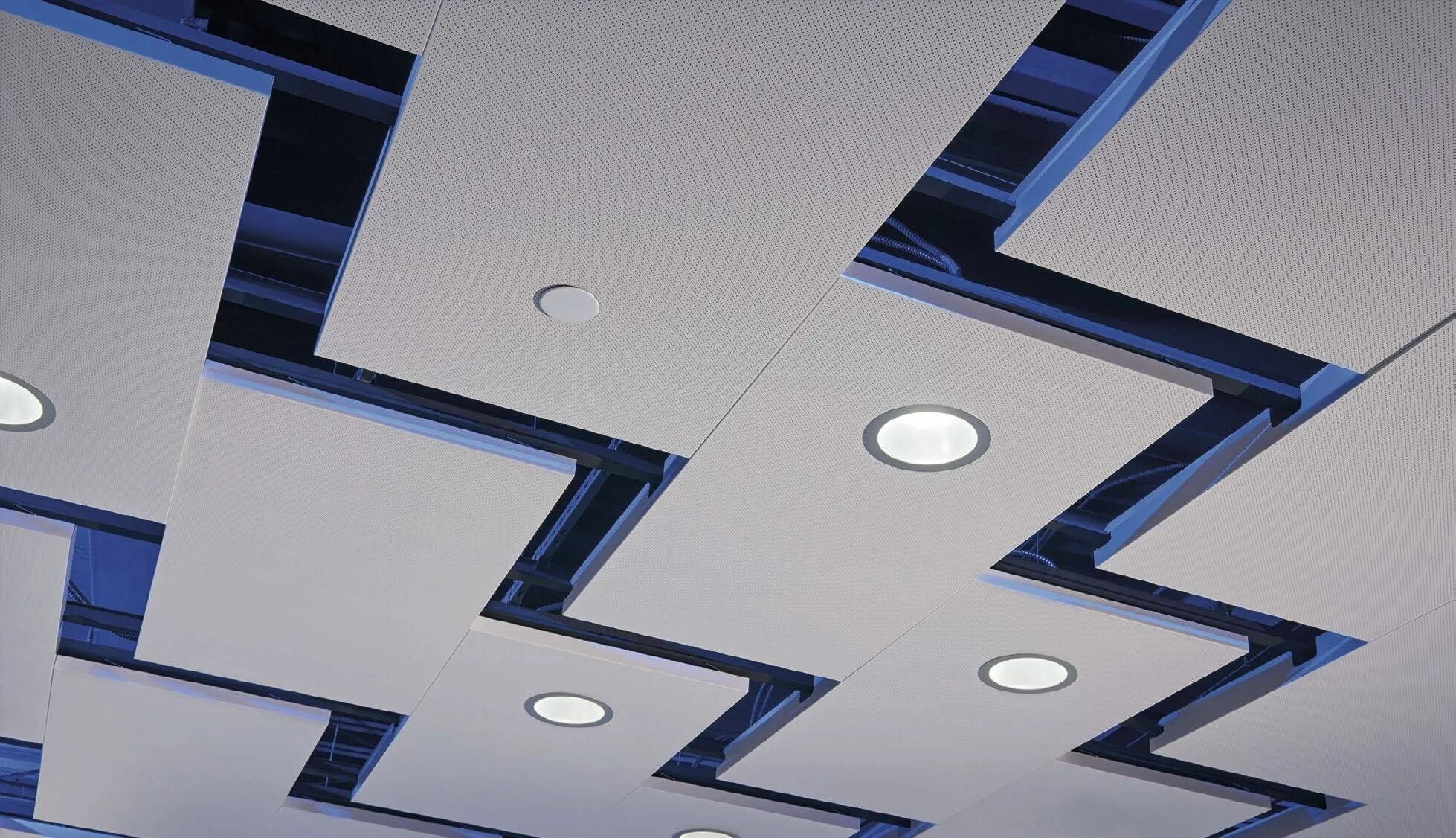 Подвесные потолки панели фото Lightning Bolts in the Ceiling Make Lasting Impression; Metal ceiling panels ins