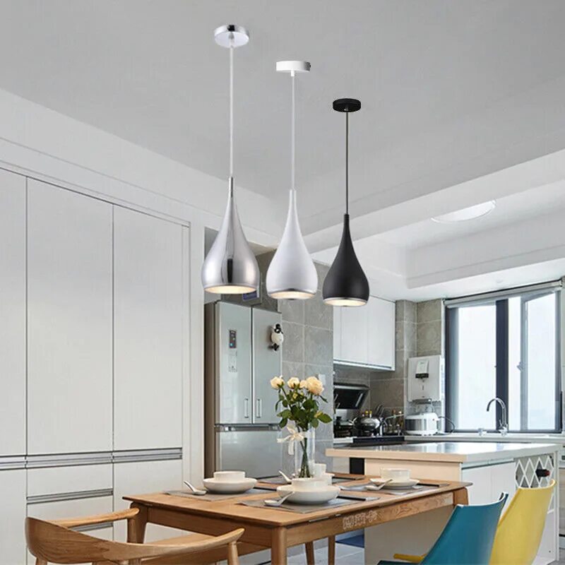 Подвесные светильники на кухню над столом фото Bar Lamp Kitchen Pendant Light Black Pendant Lighting Living Room Ceiling Lights