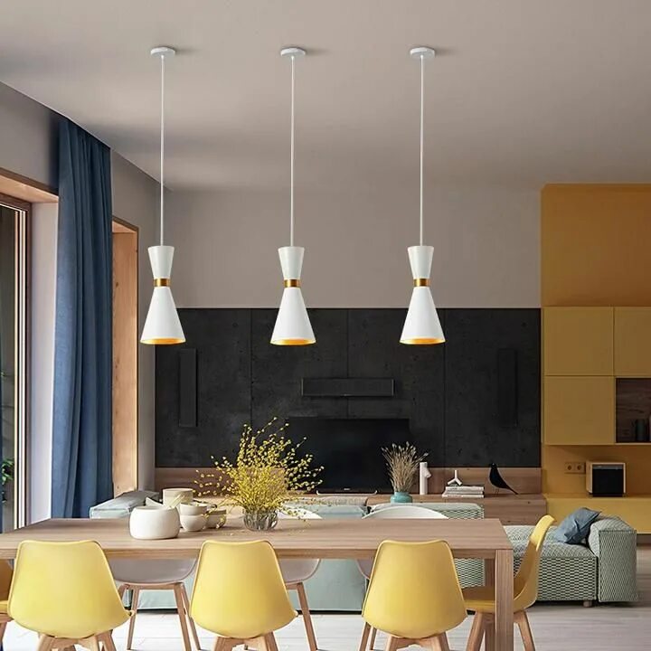 Подвесные светильники над столом фото Cord Pendant Lights Dining Room Modern Pendant Lamps Restaurant Kitchen Handlamp