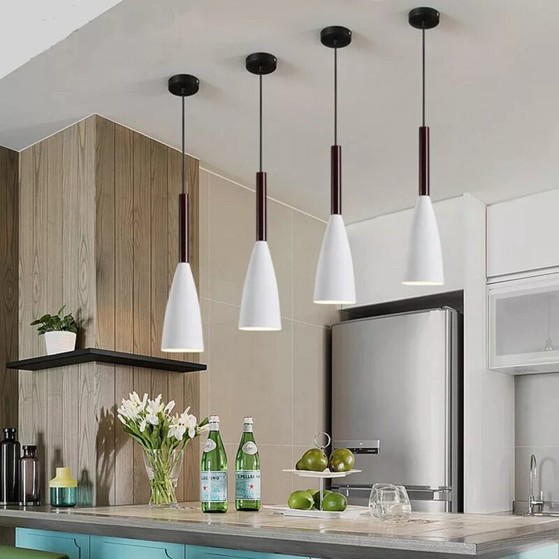 Подвесные светильники в интерьере кухни фото Modern Pendnat lights For Dining room Hanging Lamp Nordic Creative Minimalist Pe