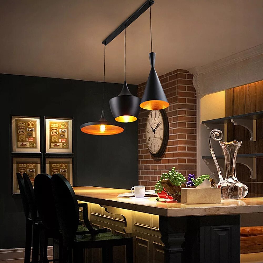 Подвесные светильники в стиле лофт купить Купить ПОДВЕСНОЙ СВЕТИЛЬНИК EDISON LOFT INDUSTRIAL COSTA 3 ЗОЛОТОЙ: отзывы, фото