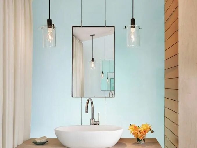 Подвесные светильники в ванной фото 37 Stunning Modern Bathroom Lighting Ideas Rustic bathroom lighting, Bathroom pe