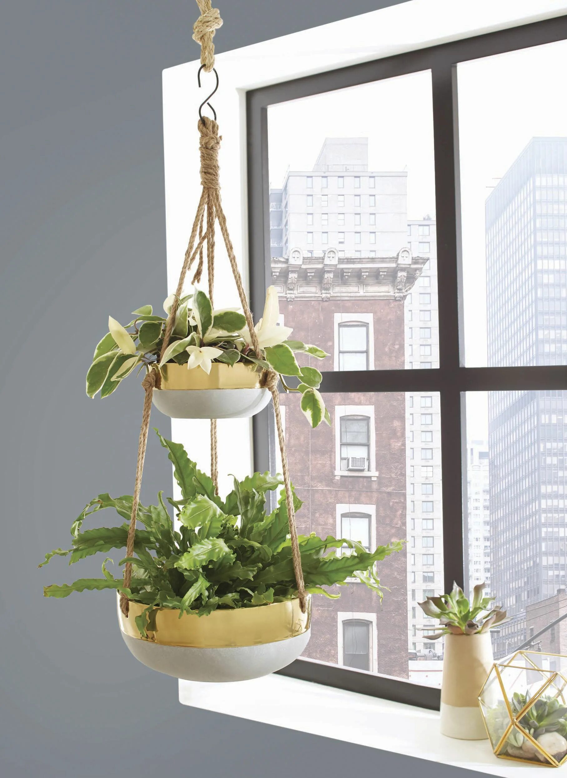 Подвесные цветы в интерьере Better Homes and Gardens Faison Outdoor Double Hanging Planter - Walmart.com Bet