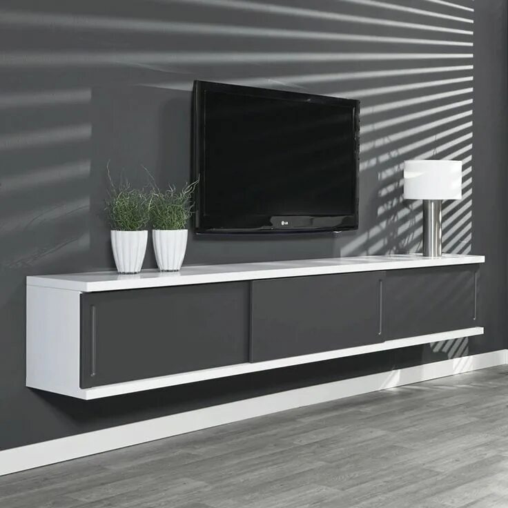 Подвесные тумбы под телевизор современные фото Grijs tv meubel zwevend Giani Laret 240 G Onlinedesignmeubel.nl Elegant living r