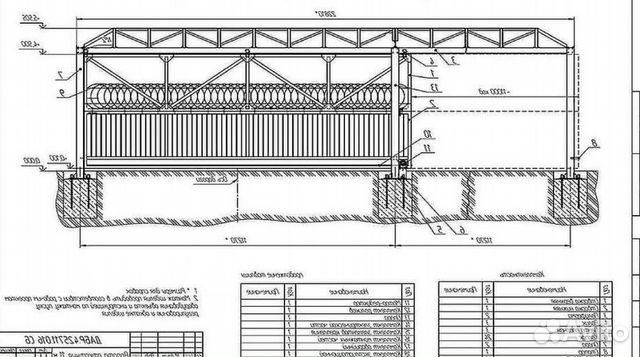 Подвесные ворота чертежи схемы эскизы конструкция Откатные ворота купить в Республике Башкортостан на Avito - Объявления на сайте 