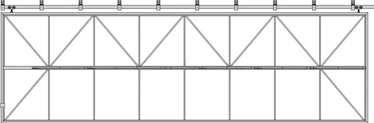 Подвесные ворота на верхней направляющей чертеж Подвесные откатные ворота - купить в Ступино с установкой