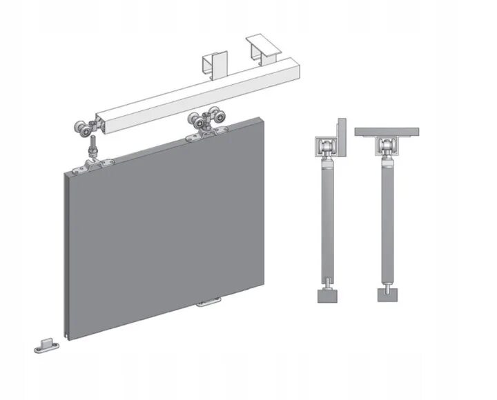 Подвесные ворота на верхней направляющей чертеж Купить КОМПЛЕКТ ФУРНИТУРЫ ДЛЯ РАЗДВИЖНЫХ МАССОВЫХ ДВЕРЕЙ: отзывы, фото и характе