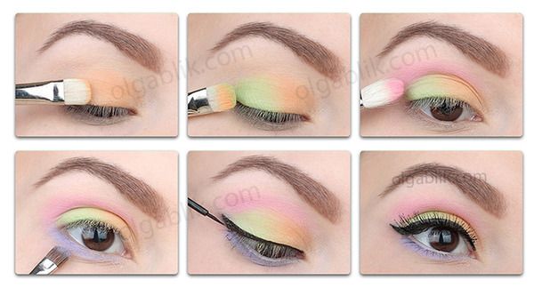 Подвижное веко где это фото How to: Colorful Makeup Colorful makeup, Makeup, Eye make up