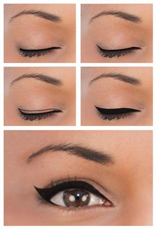 Подводка для нависшего века фото Winged Eyeliner Tutorials - How to Apply Winged Eyeliner for Different Eye Shape