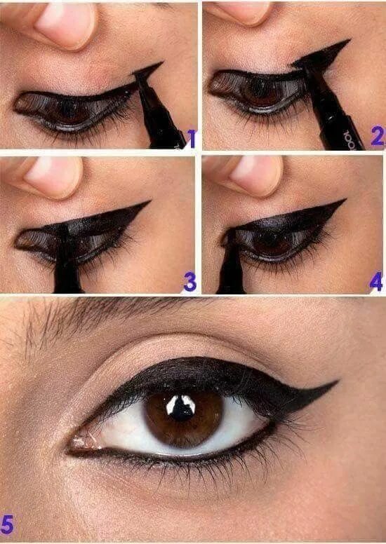 Подводка глаз фото поэтапно Pin on ojos/sombras Eye makeup tutorial, Pinterest makeup, No eyeliner makeup