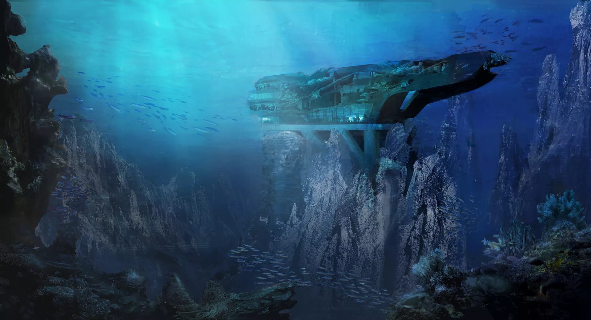 Подводная база фото ArtStation - Concept Design - Underwater Research Facility