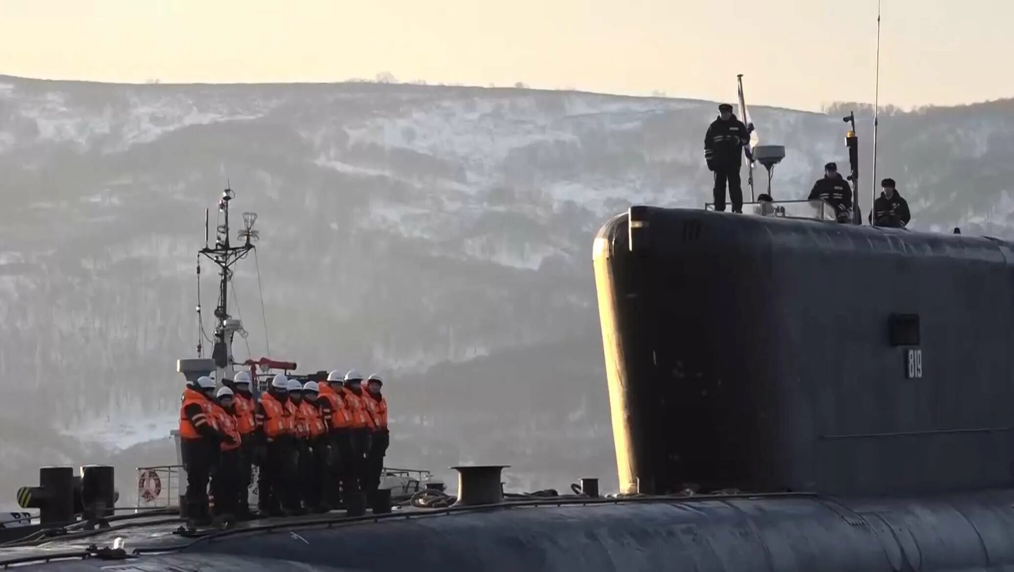 Подводная лодка александр невский фото Встреча атомной подлодки "Александр Невский" на Камчатке