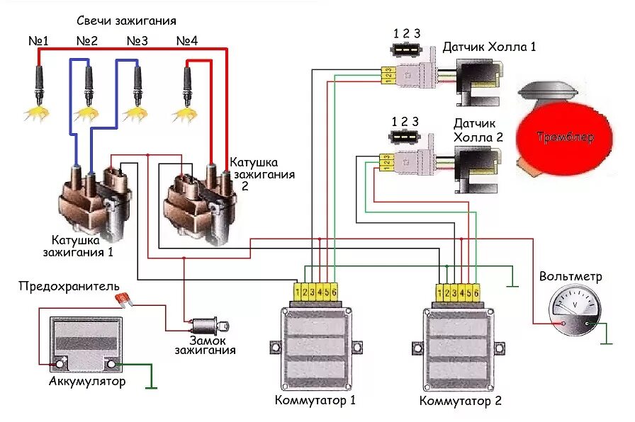 Подводное зажигание уаз подключение Зажигание на двух датчиках Холла: что это, зачем нужно и как поставить на УАЗ? -