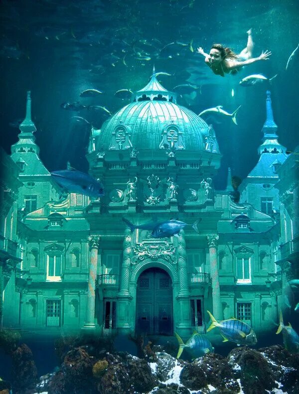 Подводный город как выглядит Pin by Michelle Fairchild on Mermaids Underwater city, Underwater world, Sunken 